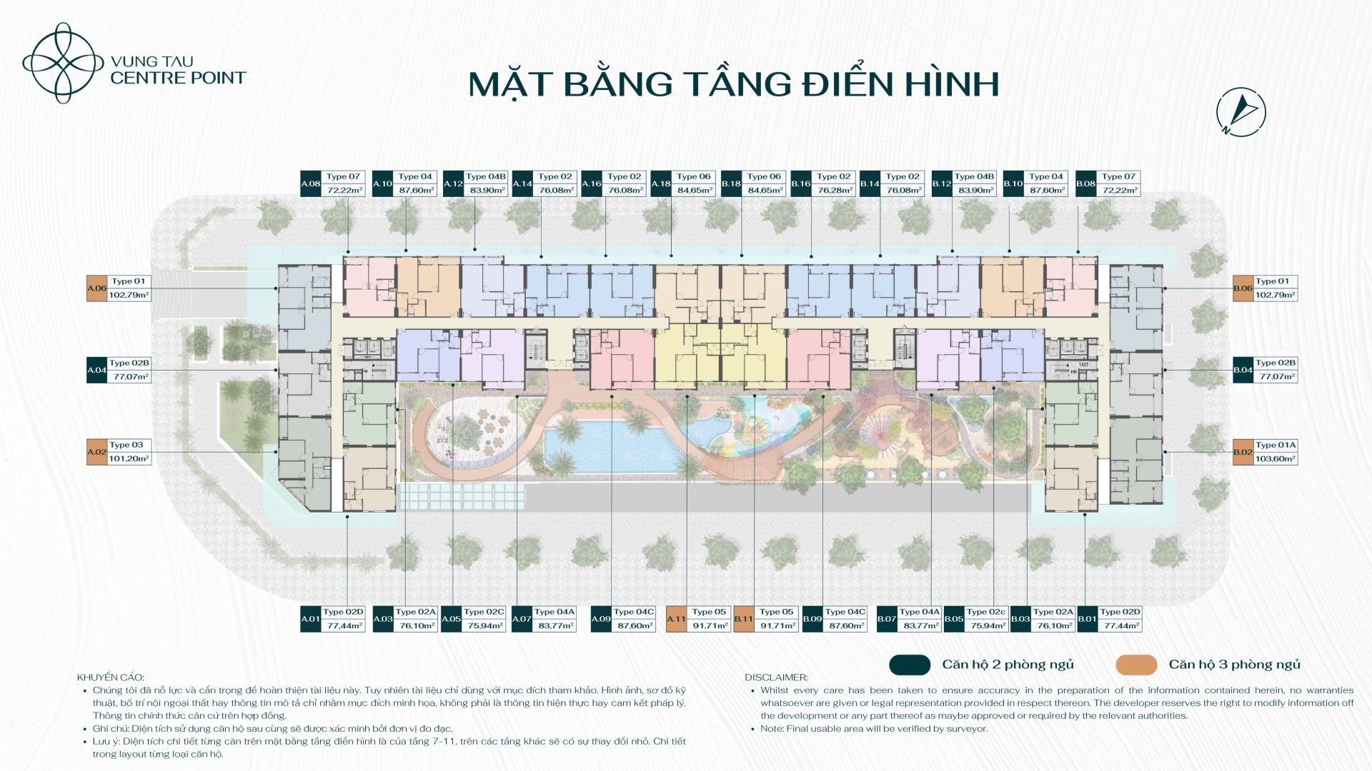Mặt bằng tầng điển hình Vũng Tàu Centre Point