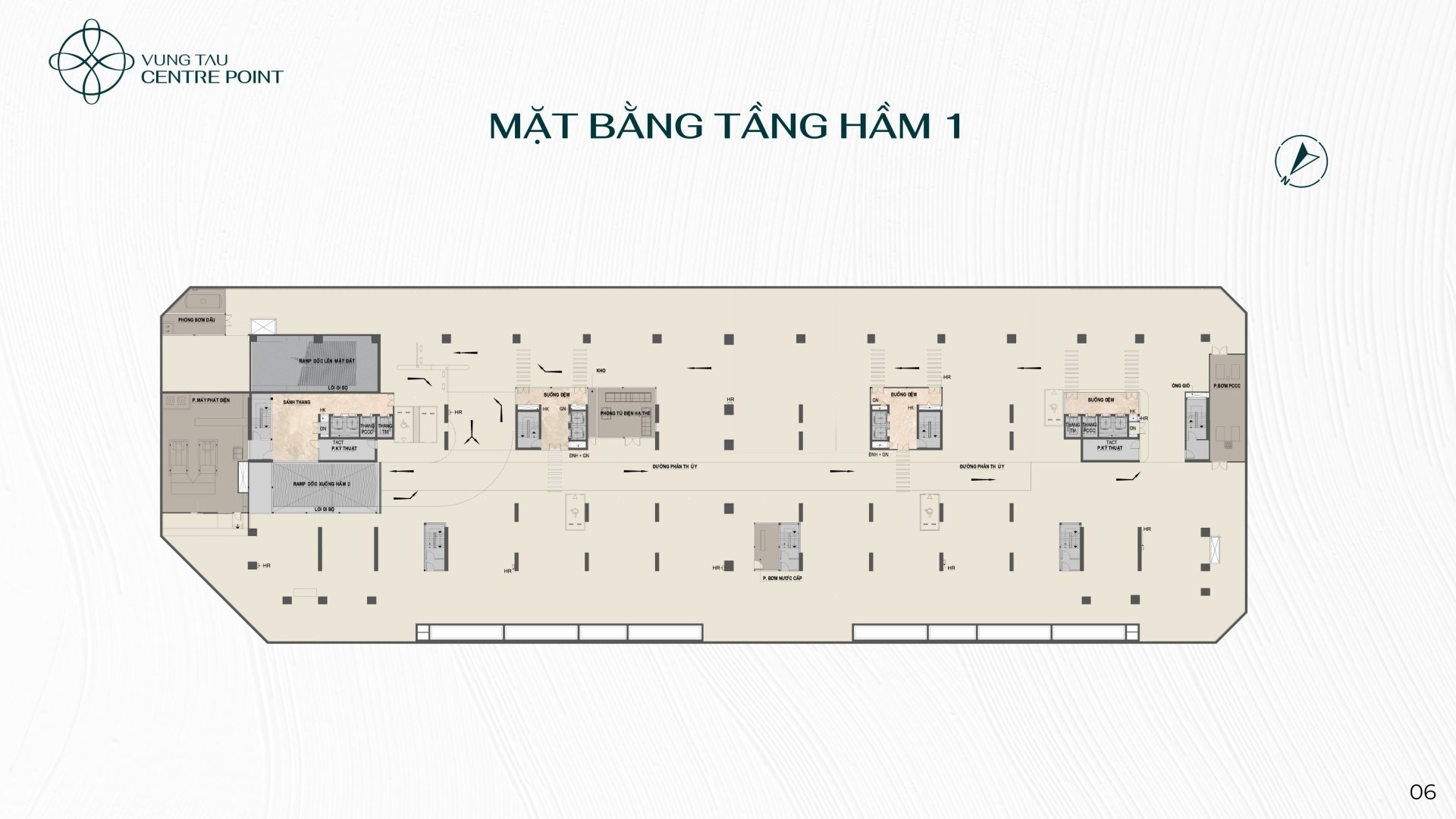 Mặt bằng tầng hầm 1 Vũng Tàu Centre Point