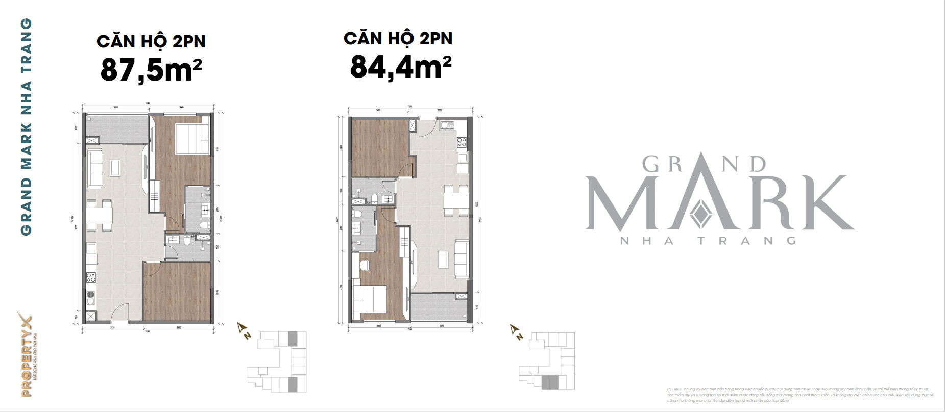 Thiết kế căn 2PN Grand Mark Nha Trang
