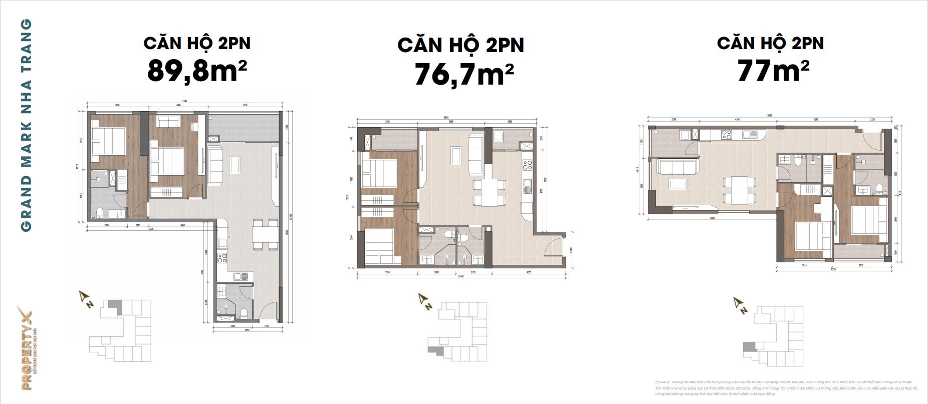 Thiết kế căn 2PN Grand Mark Nha Trang