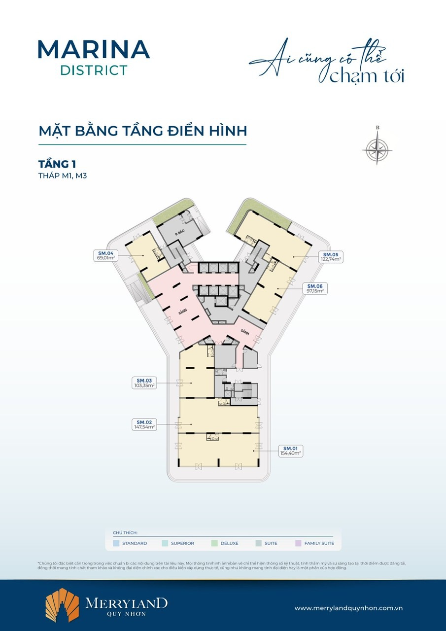 Mặt bằng tầng 1 Marina District