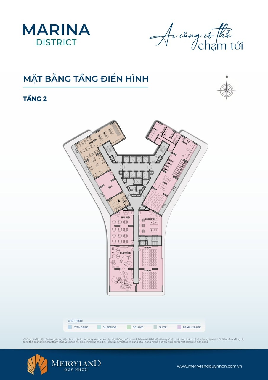 Mặt bằng tầng 2 Căn hộ Marina District