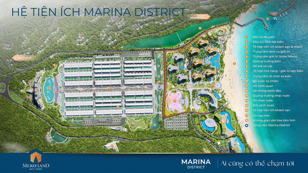 Mặt bằng tiện ích Marina District