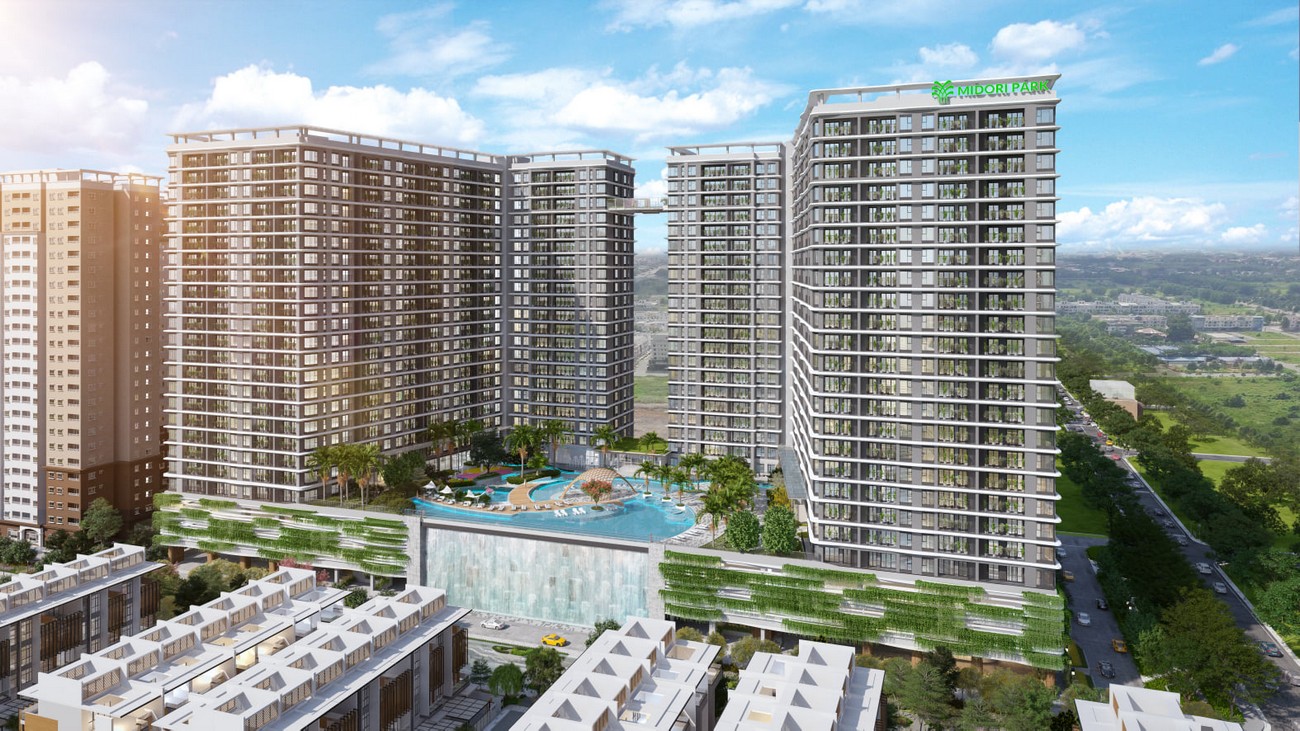 Phối cảnh tổng thể dự án căn hộ chung cư Midori Park The Glory Thủ Dầu Một  chủ đầu tư Becamex Tokyu
